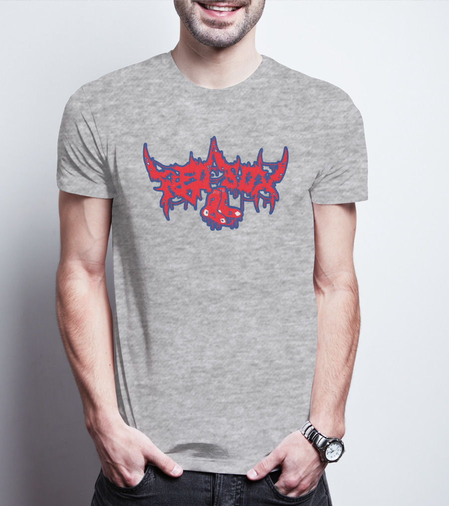 Death Metal Style Red Sox Emo T-Shirt