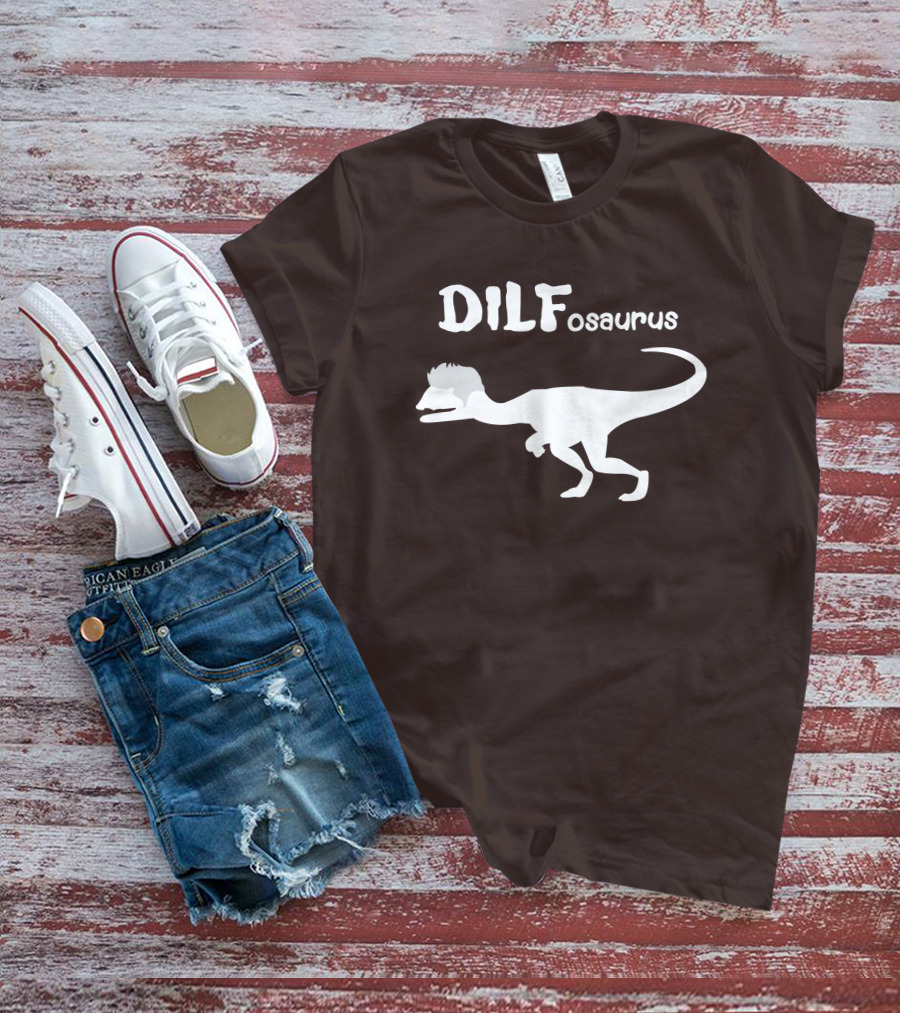 DILFosaurus Dinosaur Silhouette With Hairstyle T-Shirt