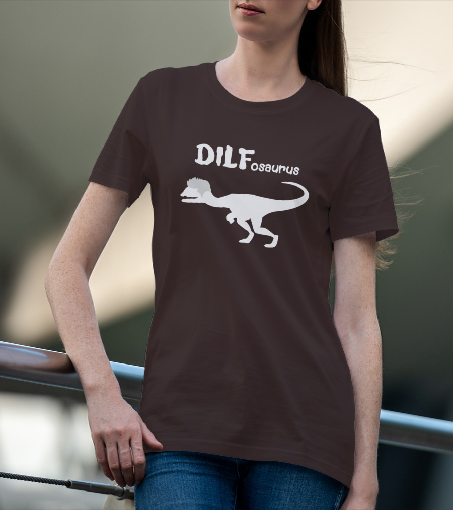 DILFosaurus Dinosaur Silhouette With Hairstyle T-Shirt