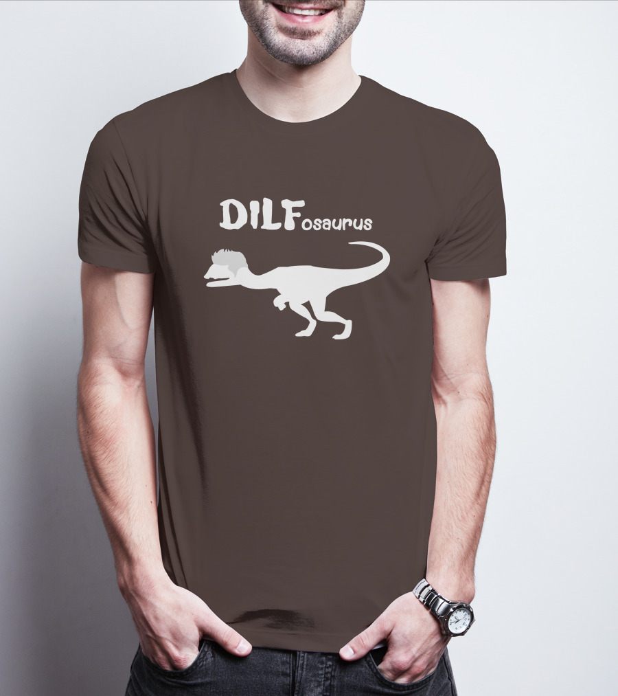 DILFosaurus Dinosaur Silhouette With Hairstyle T-Shirt