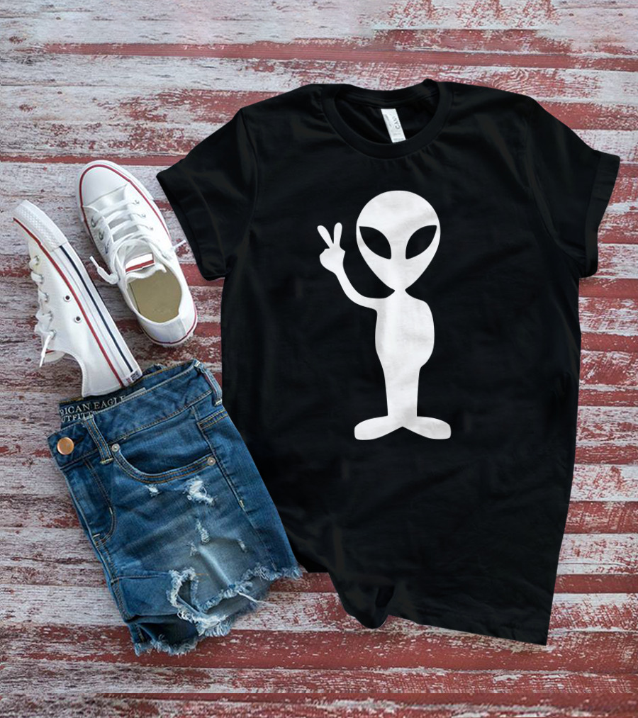 Alien Peace Hand Gesture T-Shirt