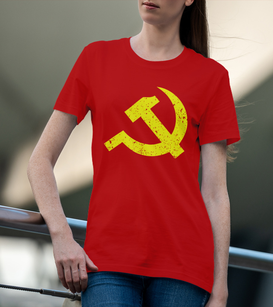 Aaron Spacethug Hammer And Sickle Communist Party Flag T-Shirt