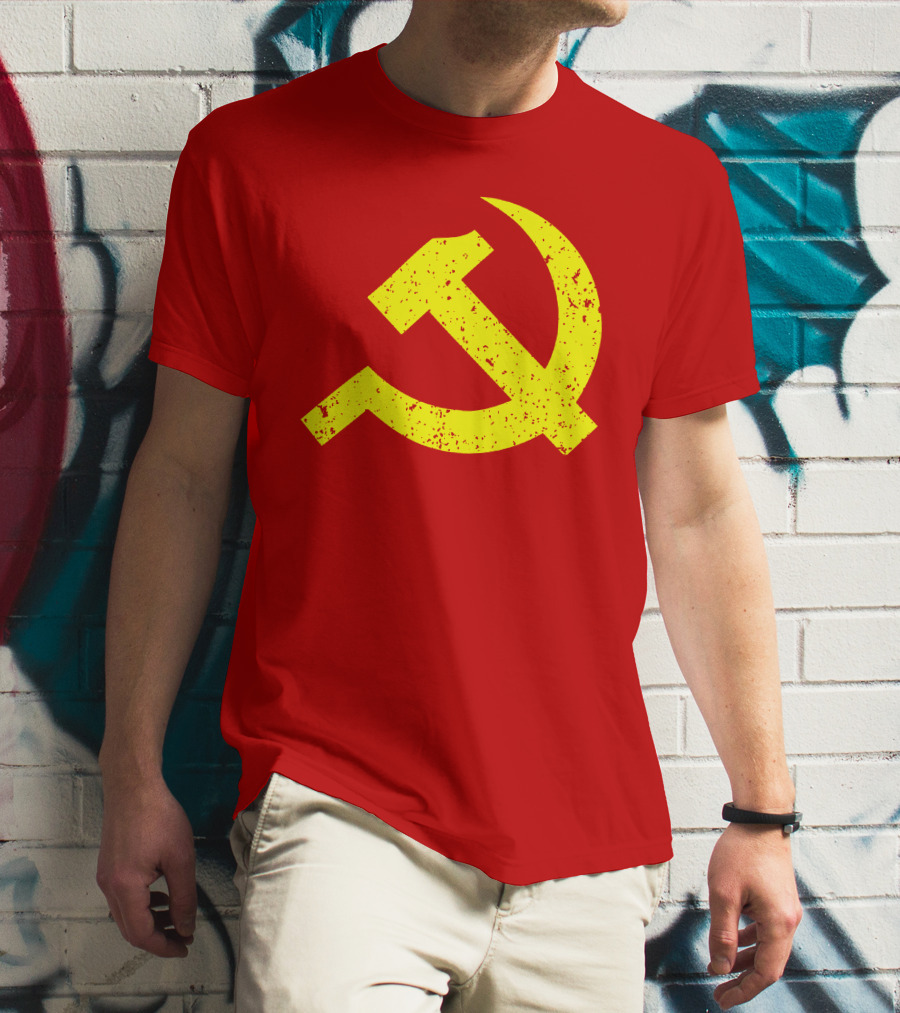 Aaron Spacethug Hammer And Sickle Communist Party Flag T-Shirt
