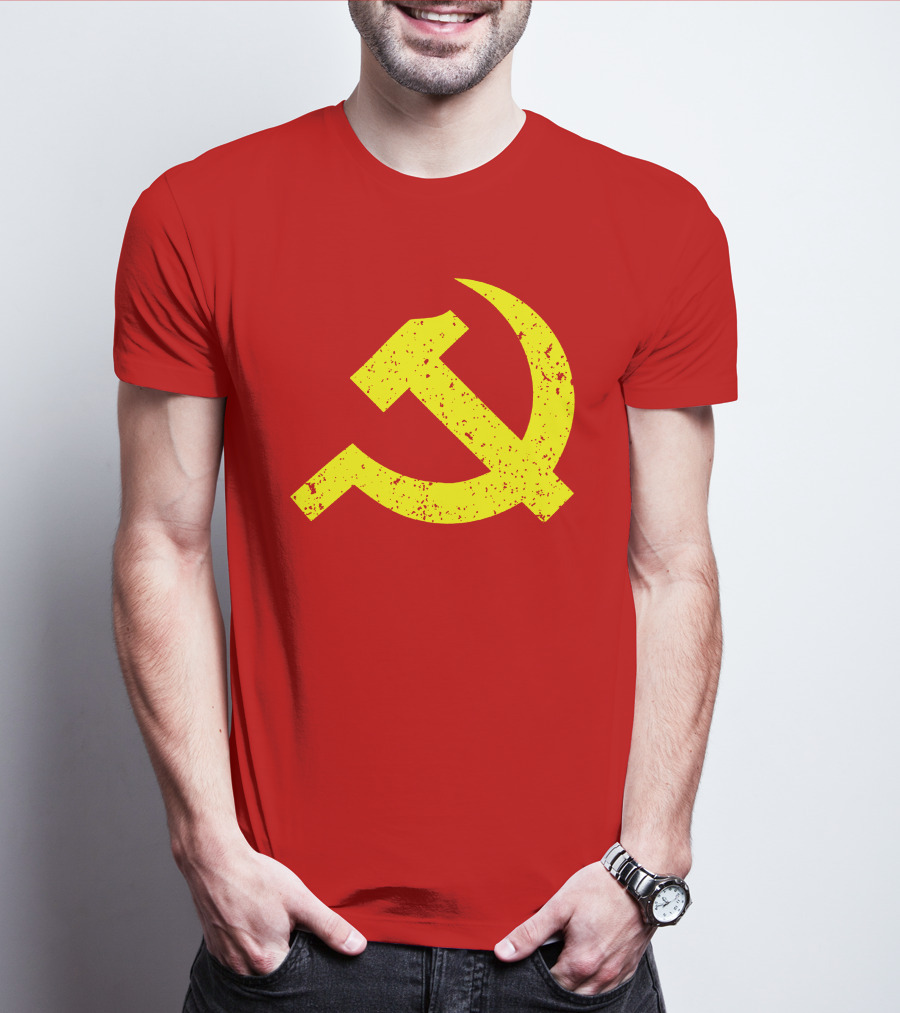 Aaron Spacethug Hammer And Sickle Communist Party Flag T-Shirt