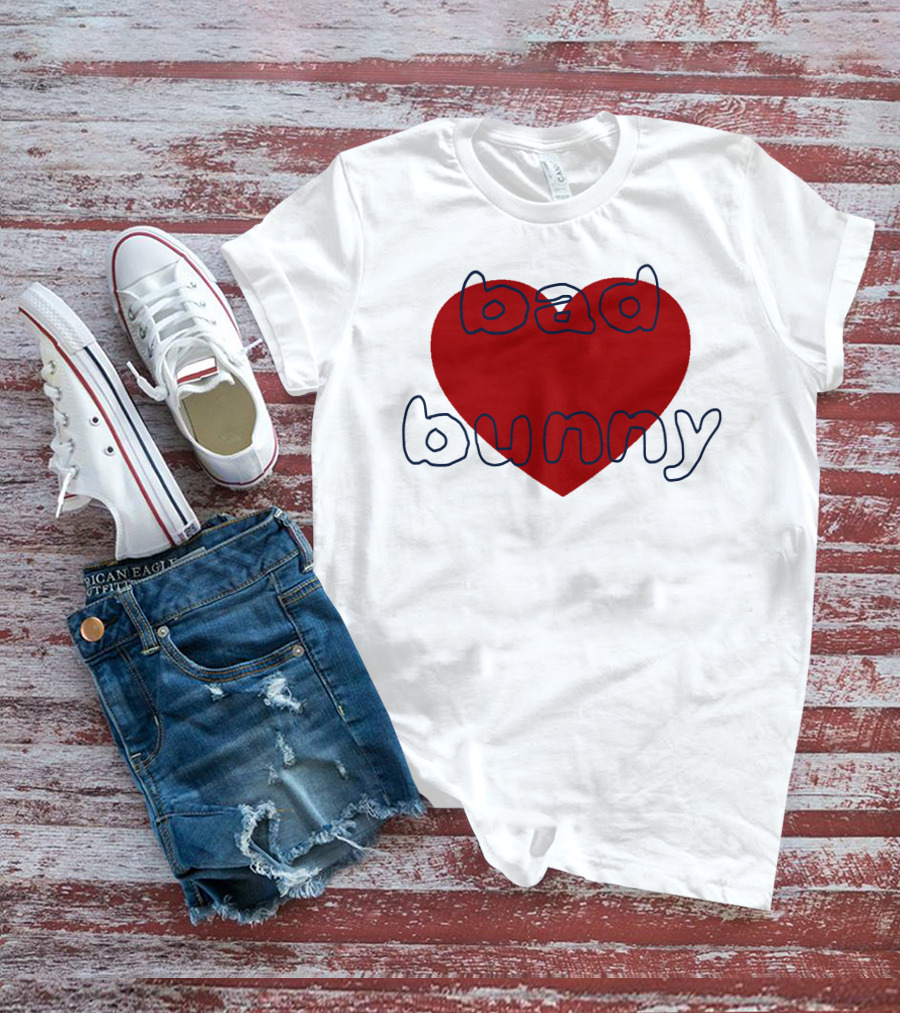 Bad Bunny Red Heart Sanbenito T-Shirt