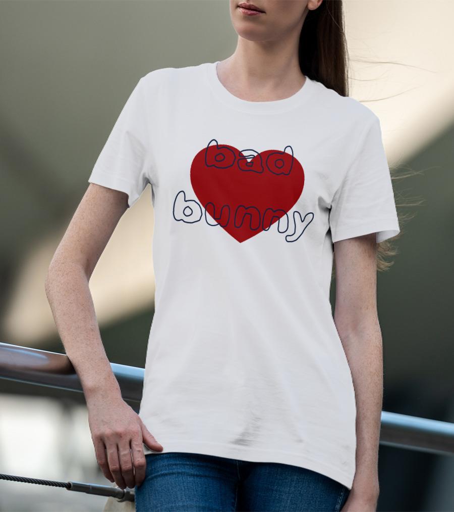 Bad Bunny Red Heart Sanbenito T-Shirt