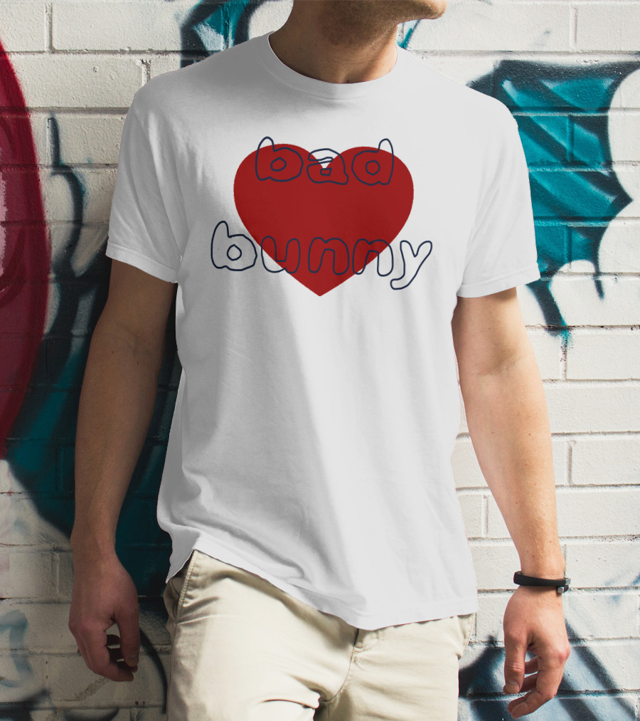 Bad Bunny Red Heart Sanbenito T-Shirt