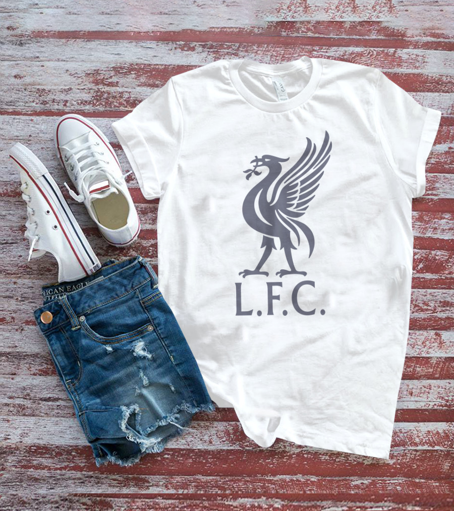 Noreen Khan Wearing LFC Liverpool FC Logo Bird With L.F.C. Text T-Shirt