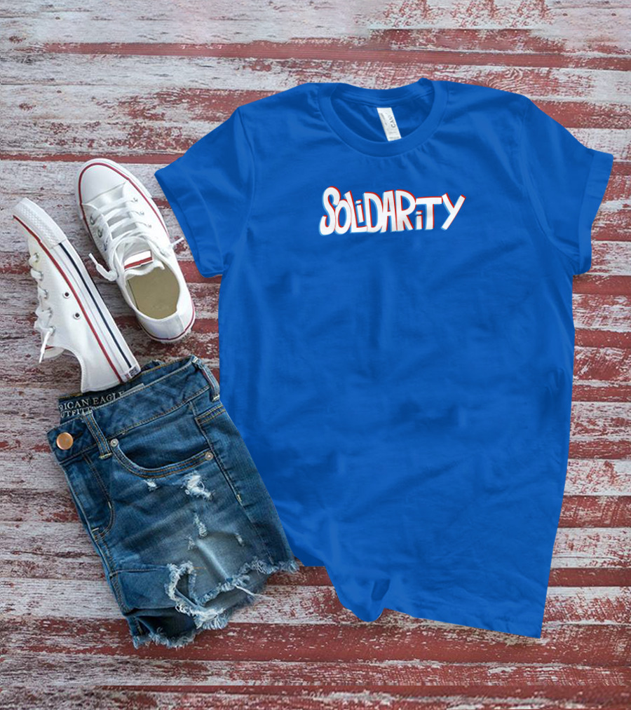Solidaritycouk Solidarity Dyed Blue Text T-Shirt