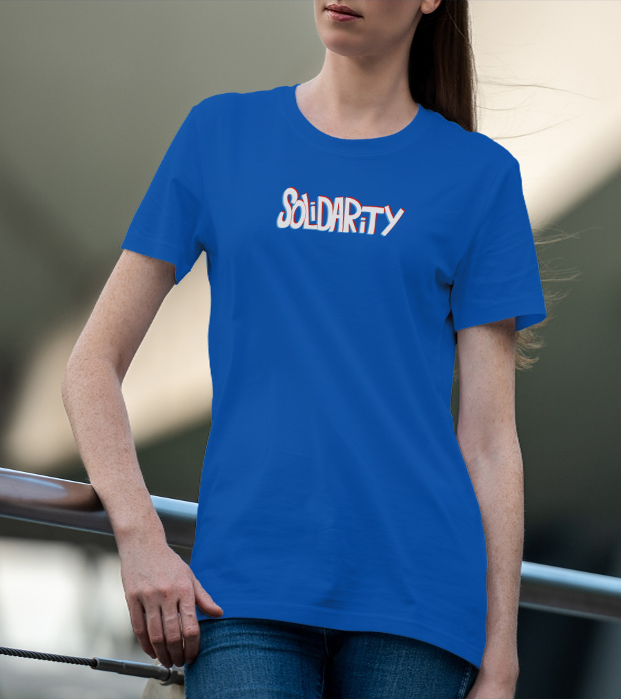 Solidaritycouk Solidarity Dyed Blue Text T-Shirt