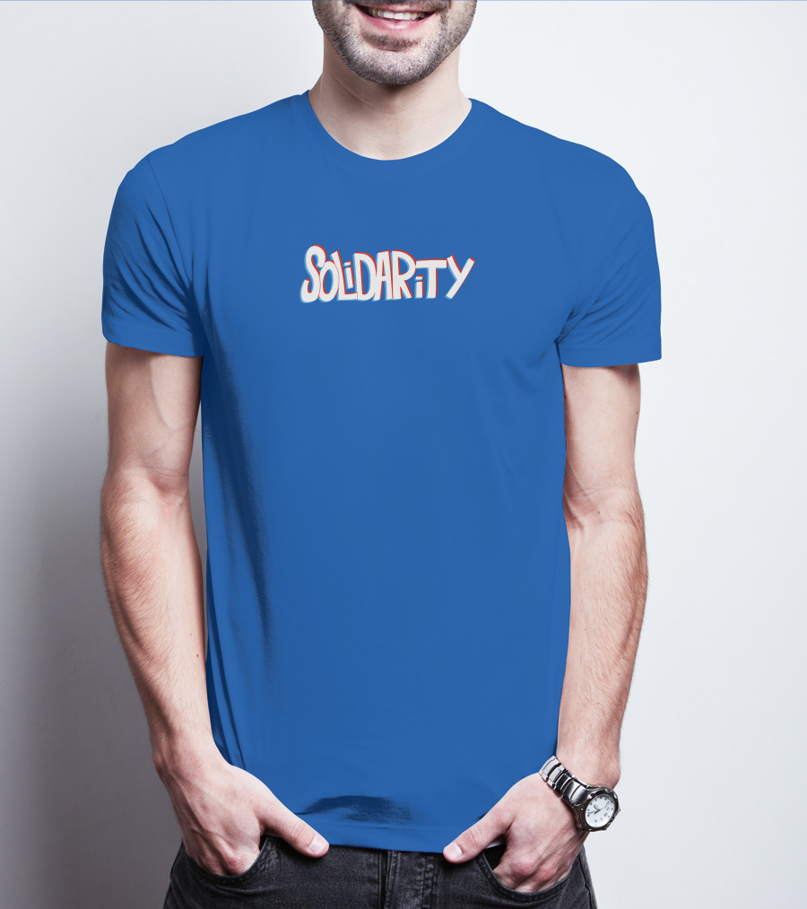 Solidaritycouk Solidarity Dyed Blue Text T-Shirt