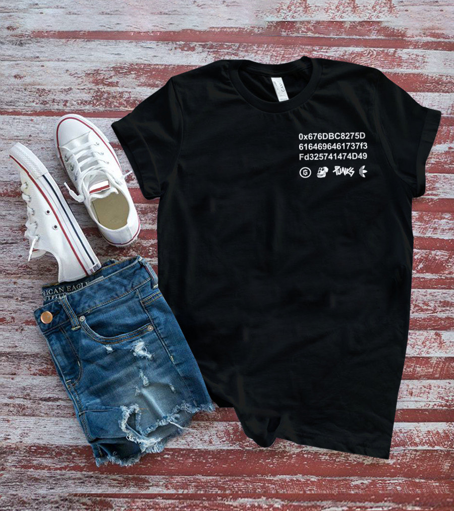 0x676DBC8275D 6164696461737F3 Fd325741474D49 Punks Logo And Symbols T-Shirt