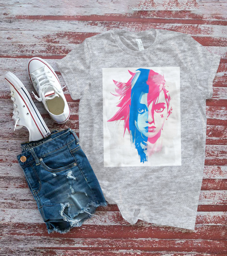 Arcaneshow Vi And Jinx Split Face T-Shirt