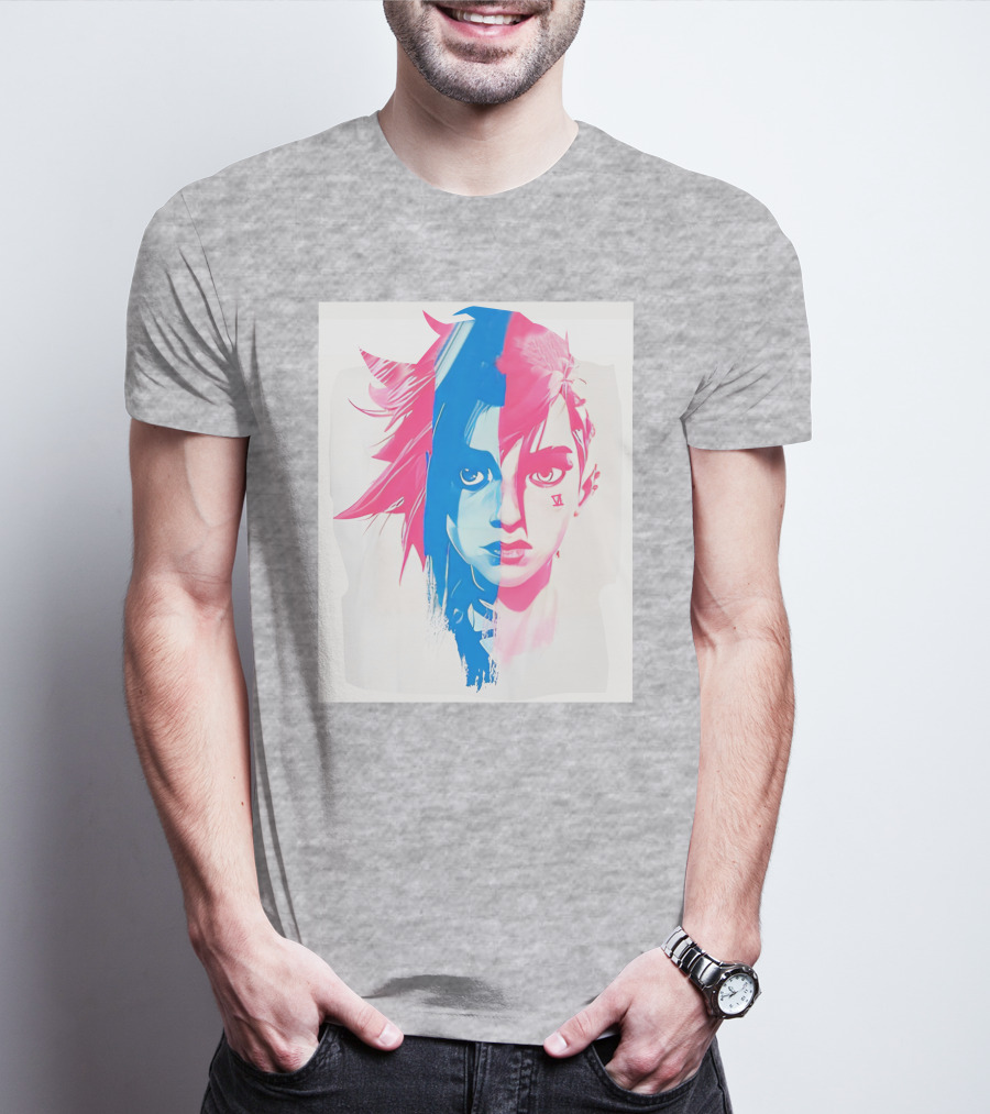 Arcaneshow Vi And Jinx Split Face T-Shirt