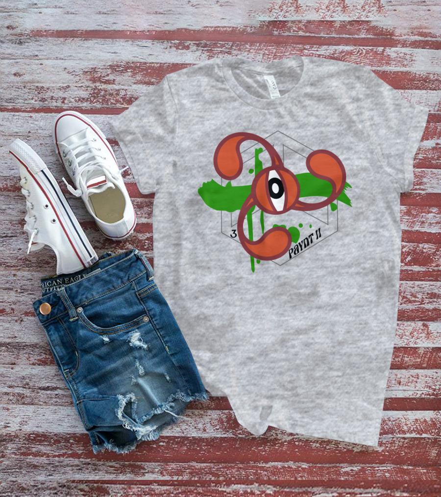 Payntbyzayn 3 Splatter Paynt II Abstract Eyeball Green Brushstroke T-Shirt