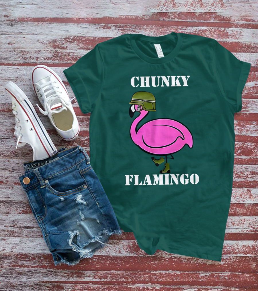 Chunky Flamingo Military Gymlifeanimal Boots Helmet T-Shirt