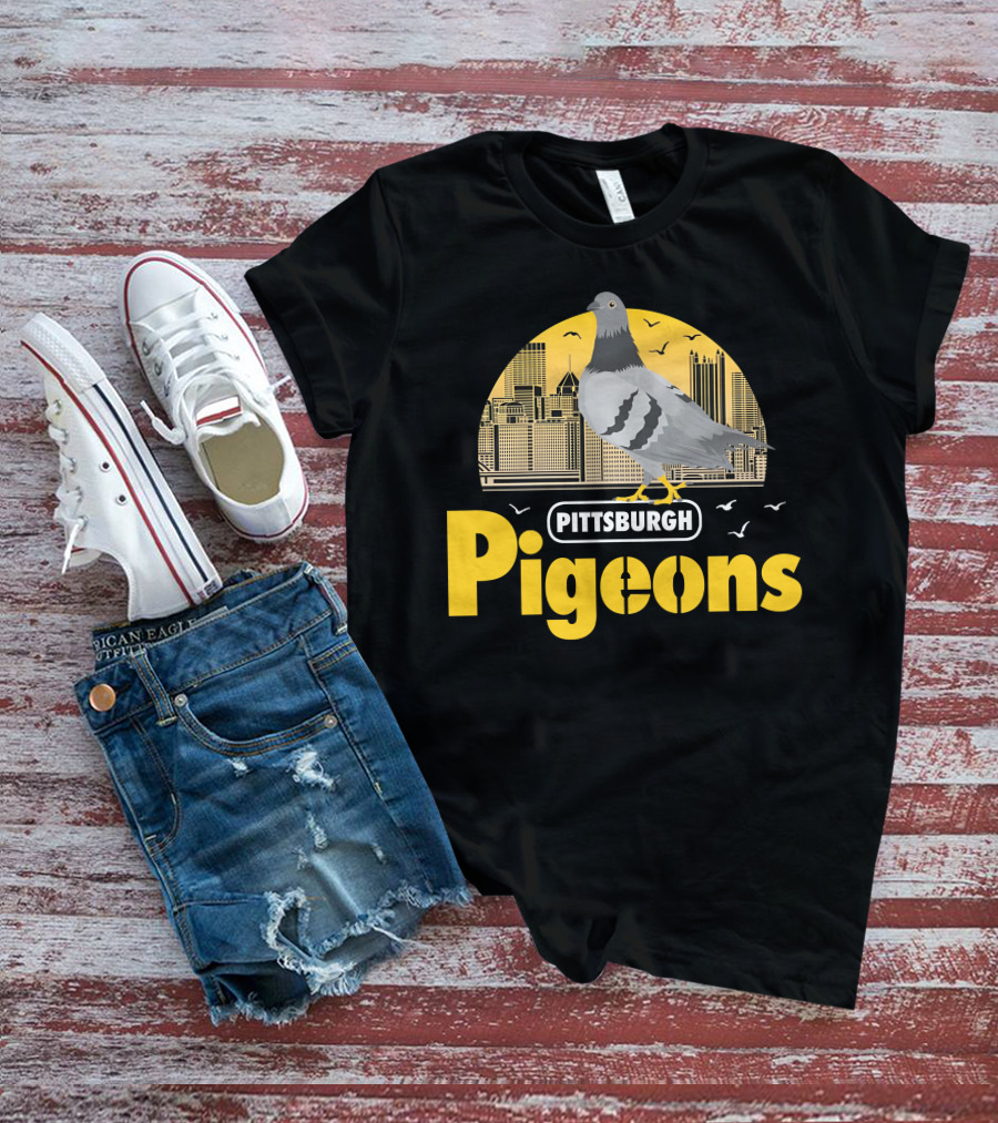 Pittsburgh Clothing Company Pigeons Skyline Bird T-Shirt