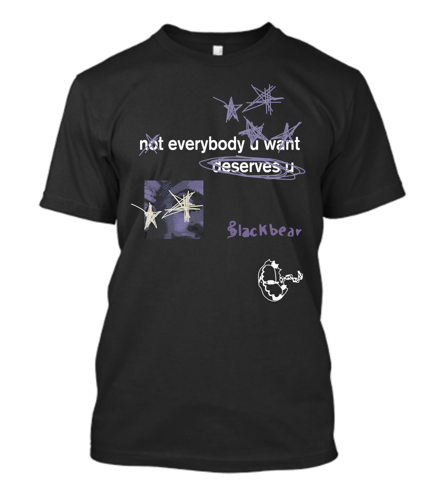 Blackbear Merch Not Everybody U Want Deserves U Purple Stars T-Shirt