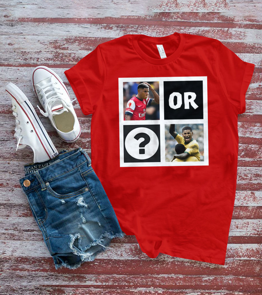 Redmancdesigns Walcott Or Pele Soccer Icons Question Mark Retro Combo T-Shirt