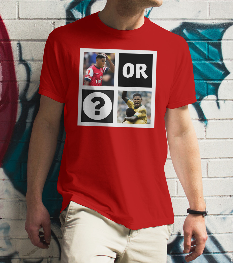 Redmancdesigns Walcott Or Pele Soccer Icons Question Mark Retro Combo T-Shirt