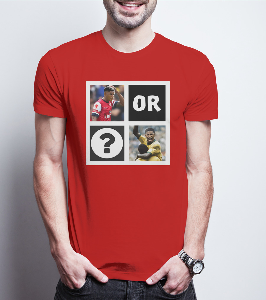 Redmancdesigns Walcott Or Pele Soccer Icons Question Mark Retro Combo T-Shirt