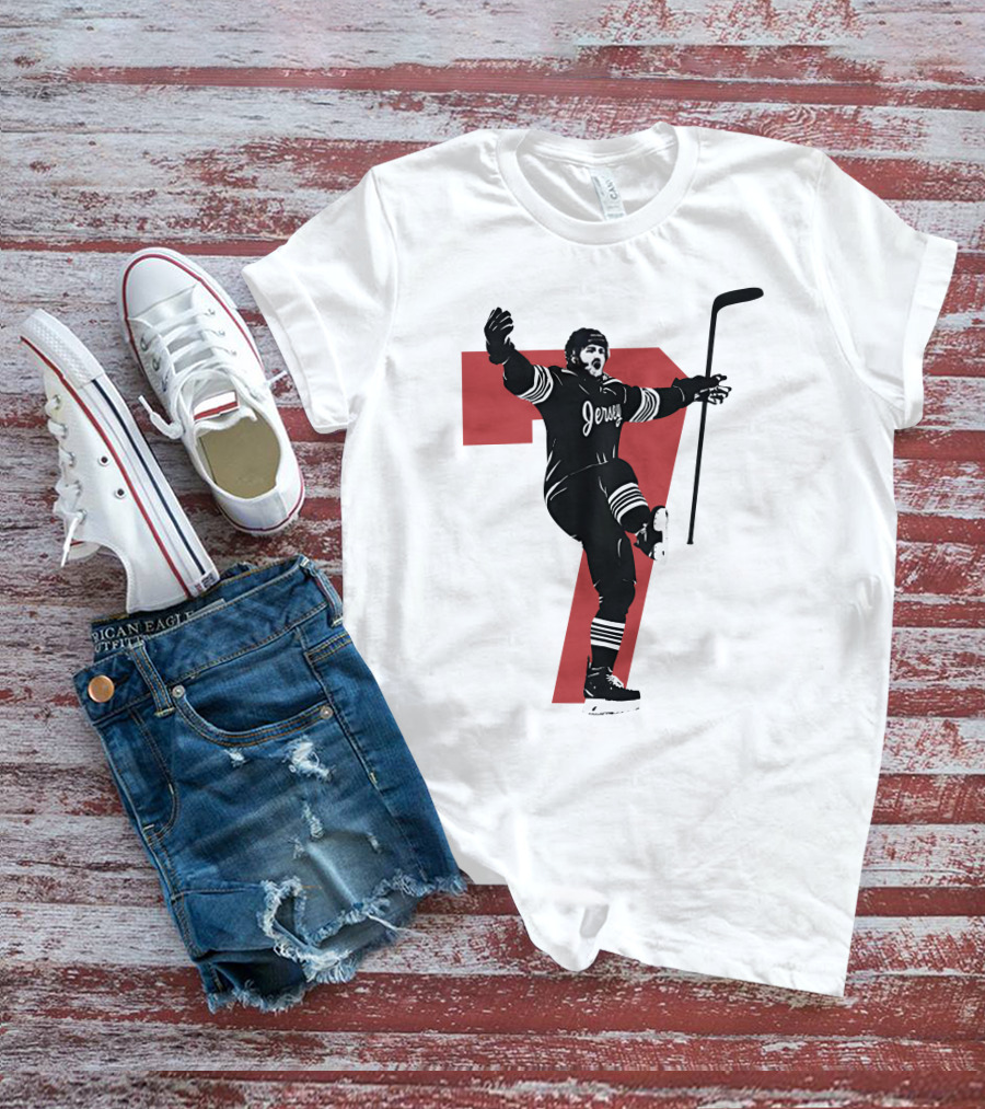 Jersey Number Seven Devils Youth Foundation Dougie Official Hockey Merchandise T-Shirt