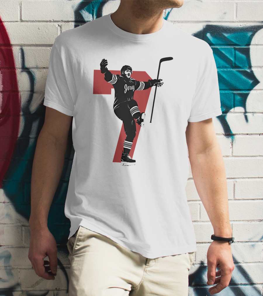 Jersey Number Seven Devils Youth Foundation Dougie Official Hockey Merchandise T-Shirt