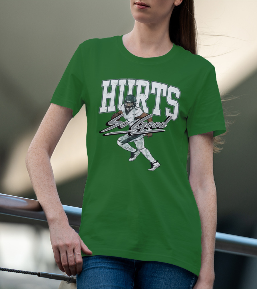 Hurts So Good Pigment Dyed Football Player Green T-Shirt