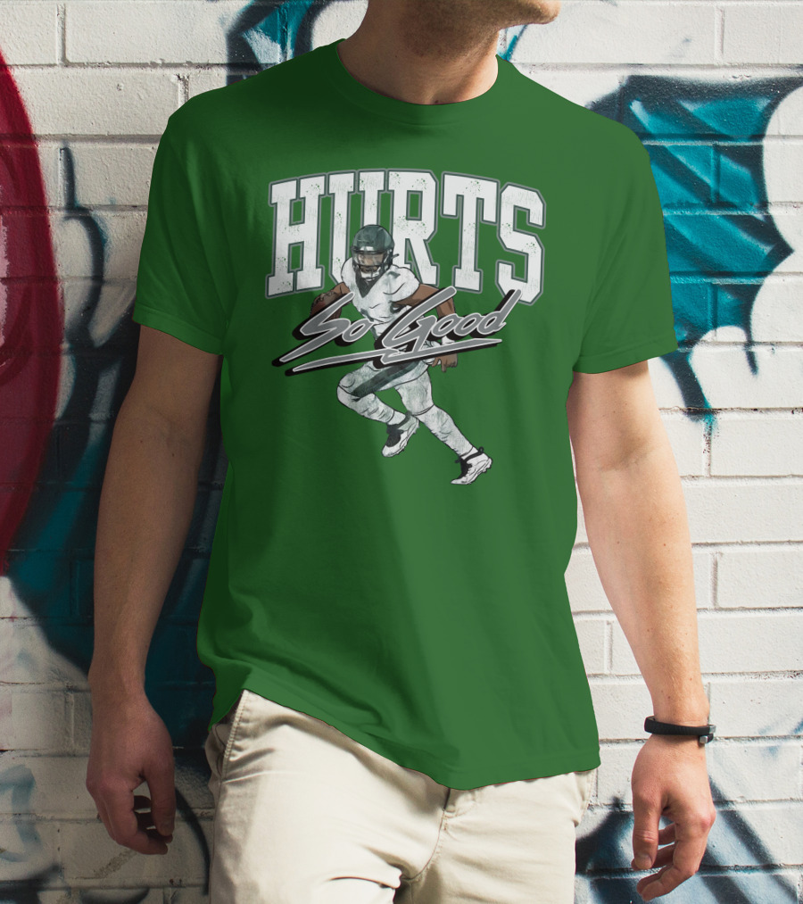 Hurts So Good Pigment Dyed Football Player Green T-Shirt