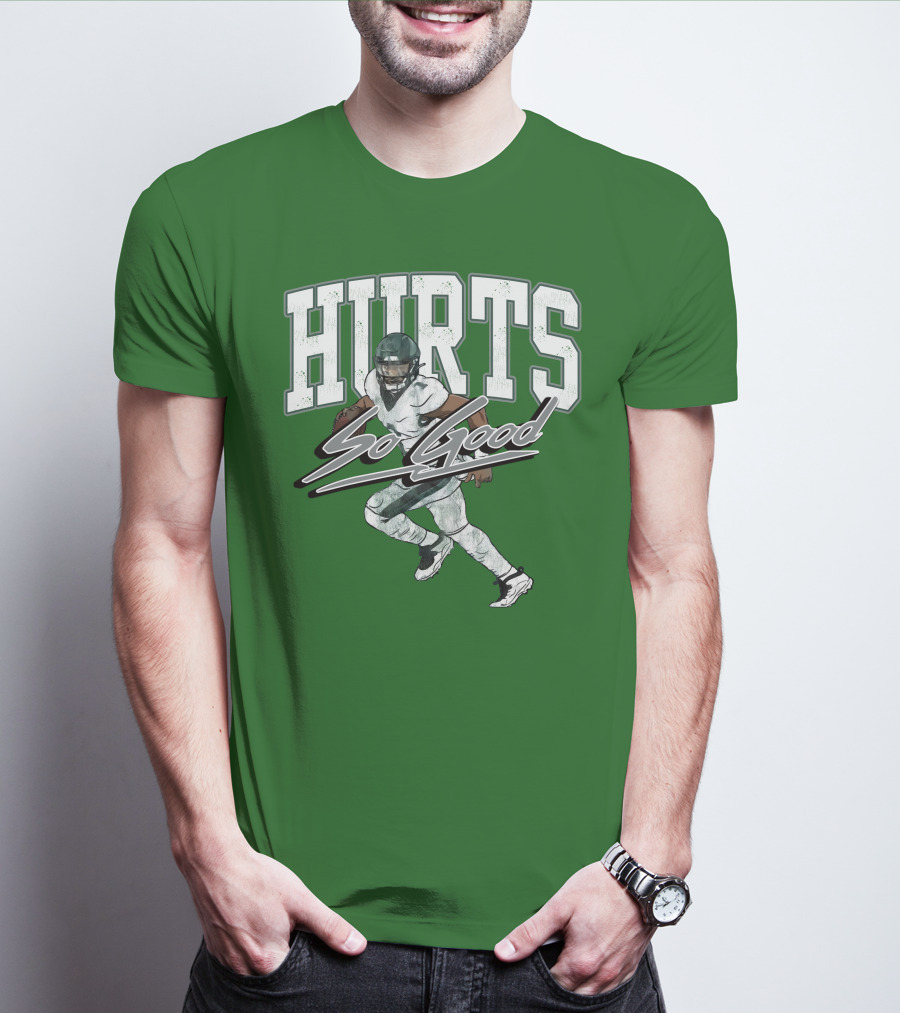 Hurts So Good Pigment Dyed Football Player Green T-Shirt