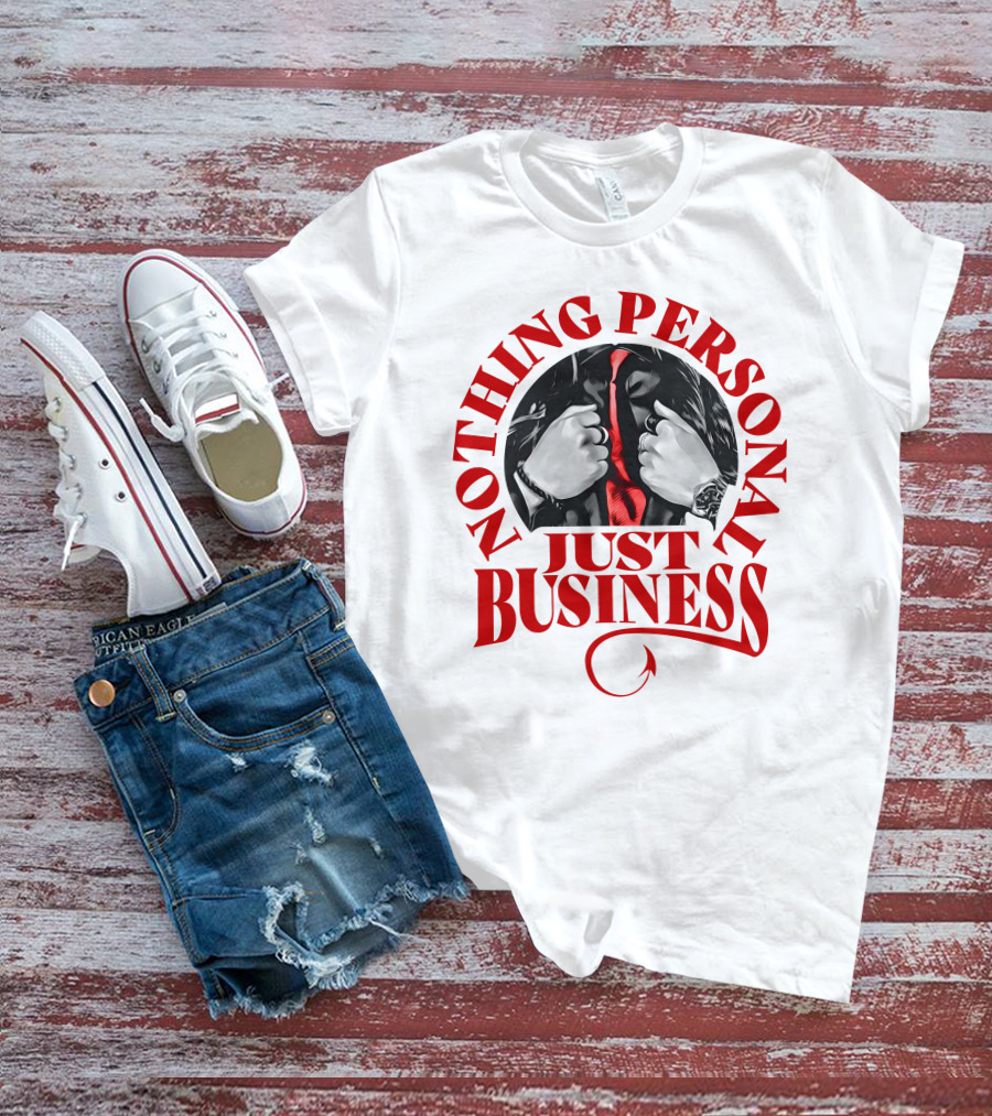 Nothing Personal Just Business Red Tie Hidden Face T-Shirt