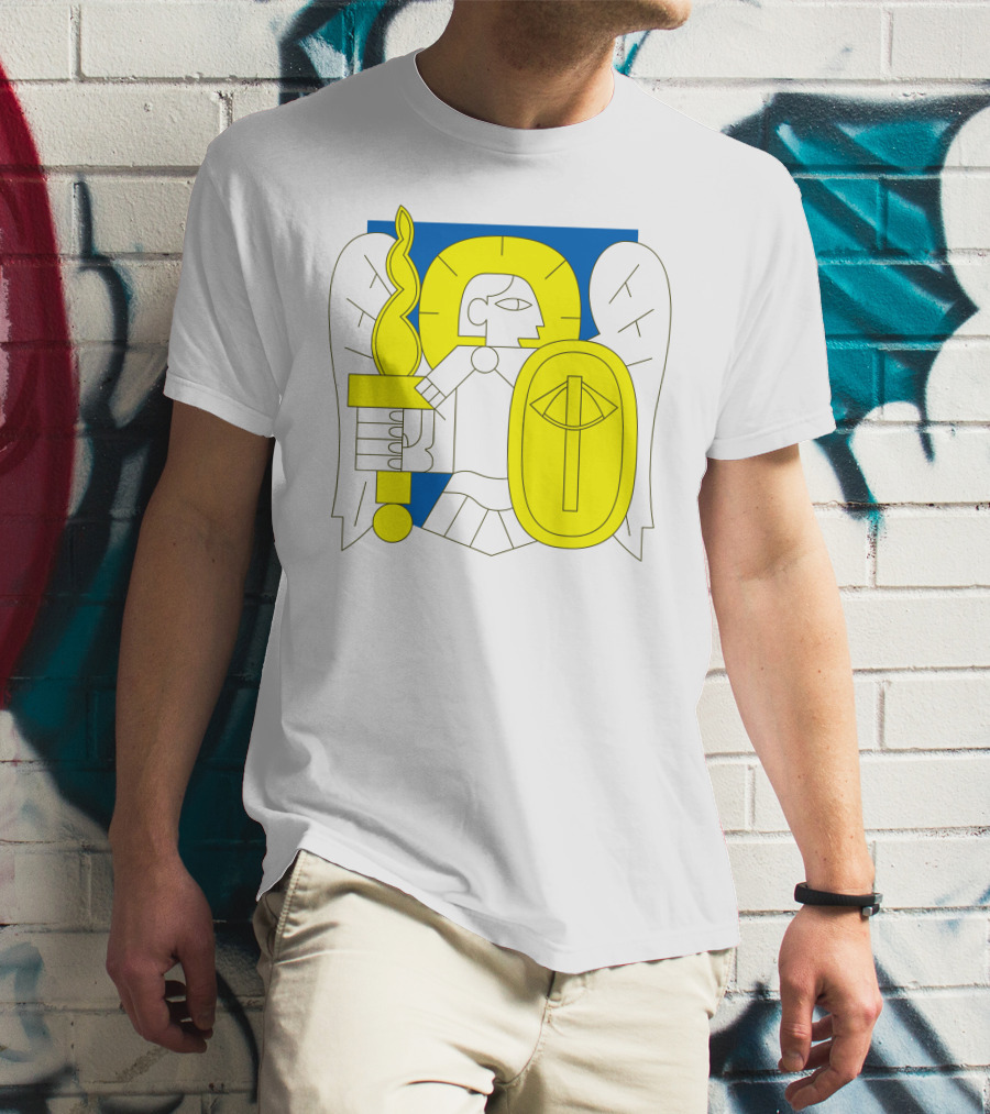 Saintjavelin Merch Kyiv Archangel Torch Shield Emblem T-Shirt