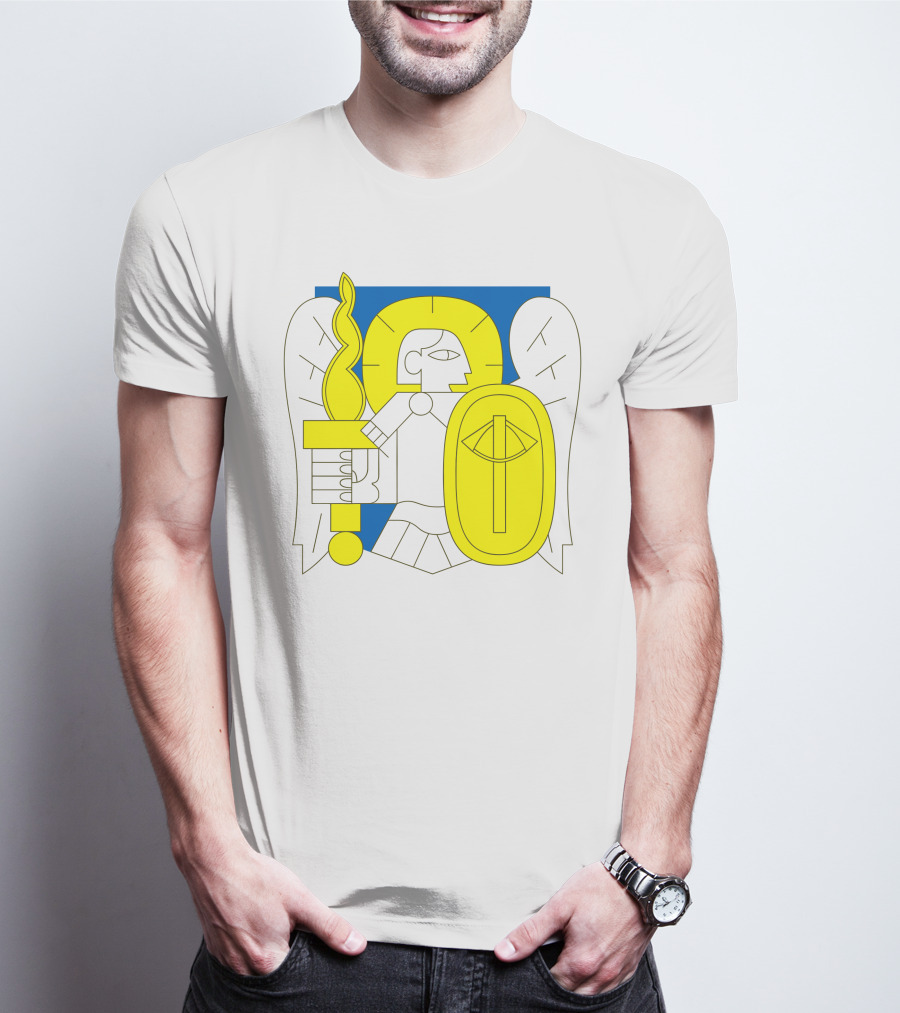 Saintjavelin Merch Kyiv Archangel Torch Shield Emblem T-Shirt