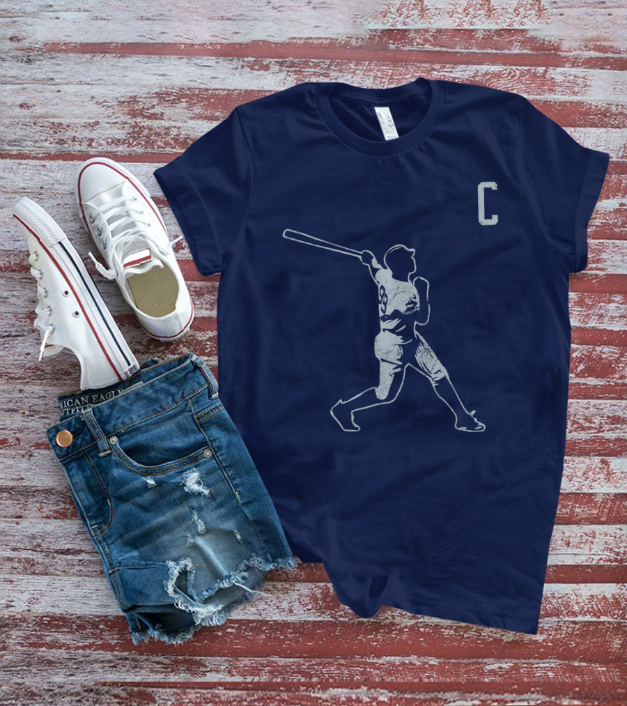 Jomboymedia Shop The C Baseball Silhouette Batter 8 Navy T-Shirt