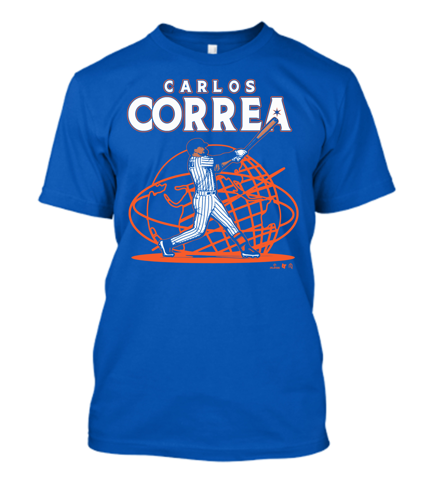 Carlos Correa Baseball Swing With Global Background T-Shirt