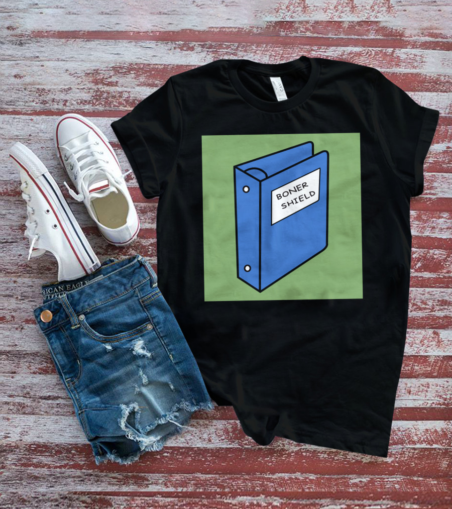 BONER SHIELD Blue Binder T-Shirt