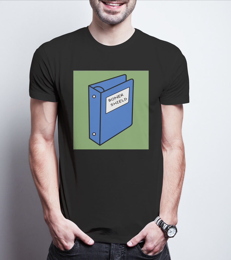 BONER SHIELD Blue Binder T-Shirt
