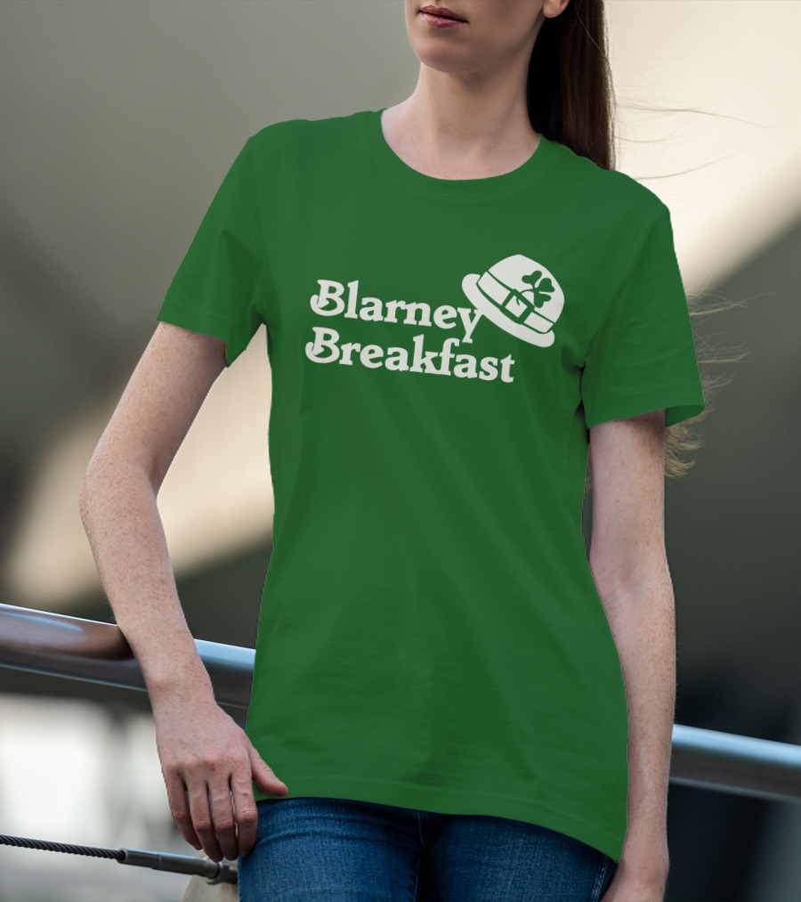 Blarney Breakfast Leprechaun Hat Shamrock Green T-Shirt