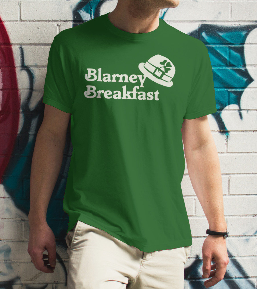 Blarney Breakfast Leprechaun Hat Shamrock Green T-Shirt