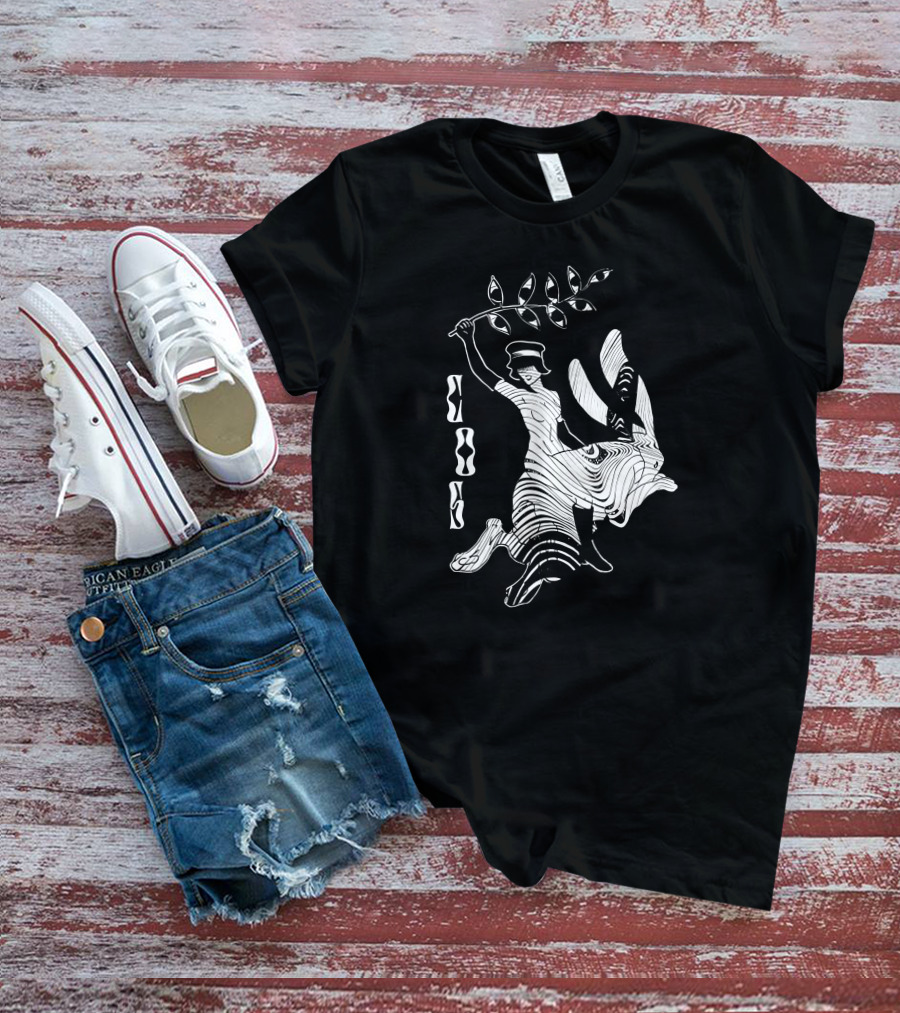 Cossylvan Cos Rider Bigcartel Merch Woman On Rabbit With Branch T-Shirt