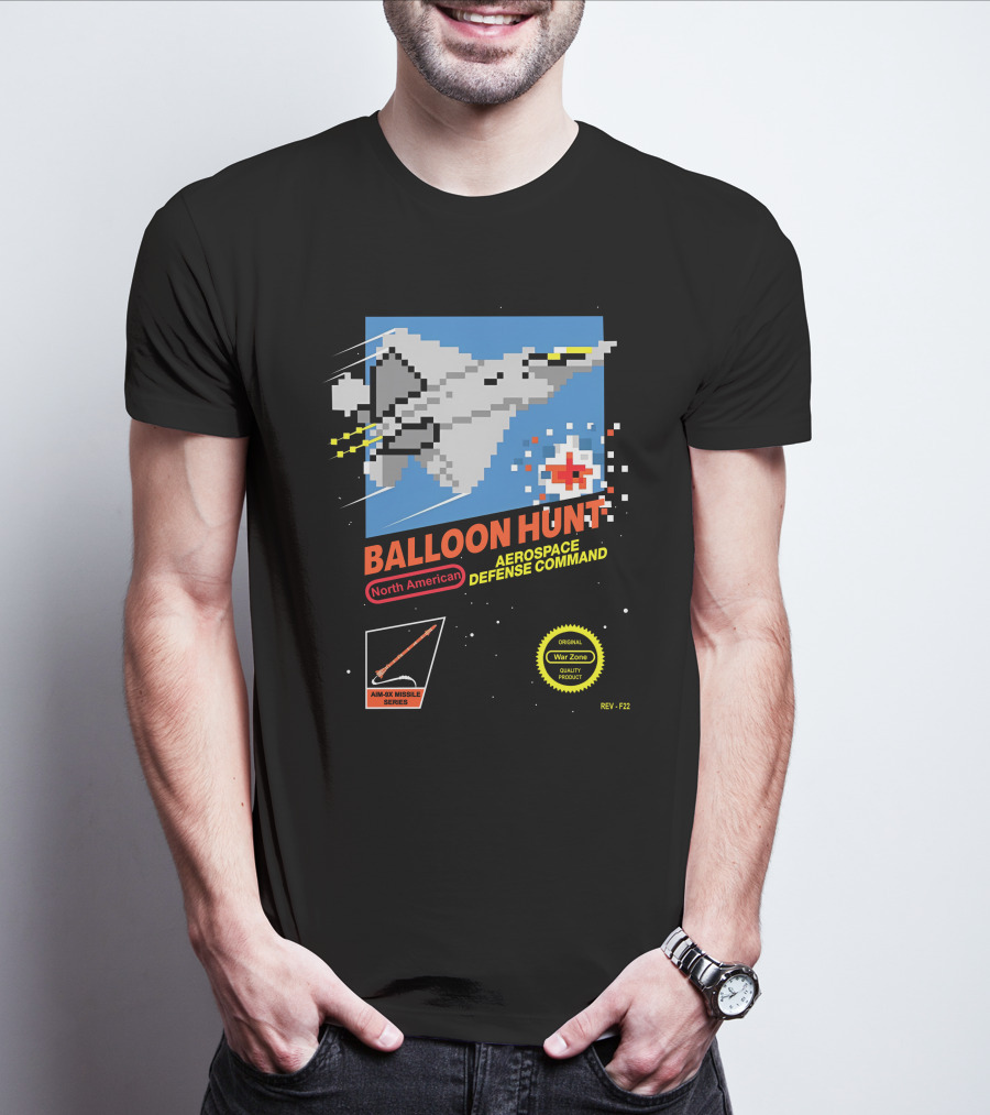 Balloon Hunt North American Aerospace Defense Command AIM-9X Missile Series REV F-22 Original War Zone Quality Product T-Shirt