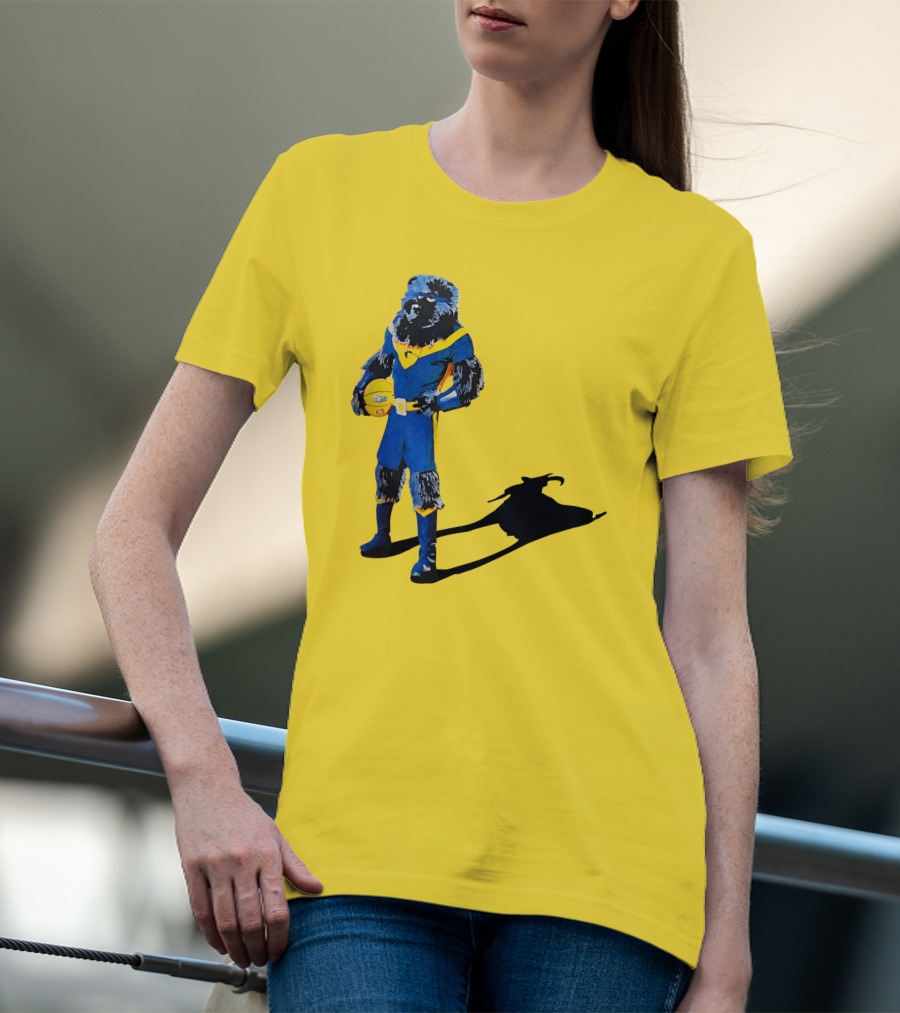 Memphis Grizzlies Bear With Superhero Goat Shadow Holding Basketball T-Shirt