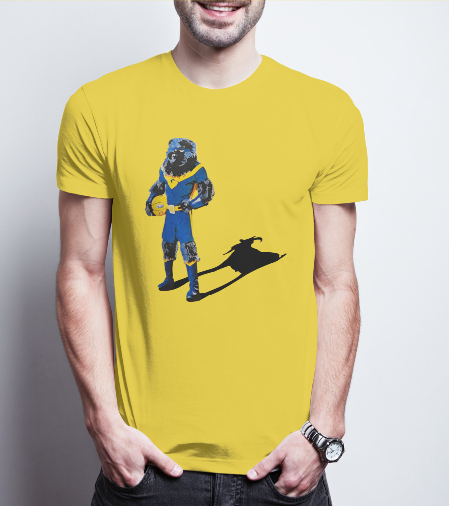 Memphis Grizzlies Bear With Superhero Goat Shadow Holding Basketball T-Shirt