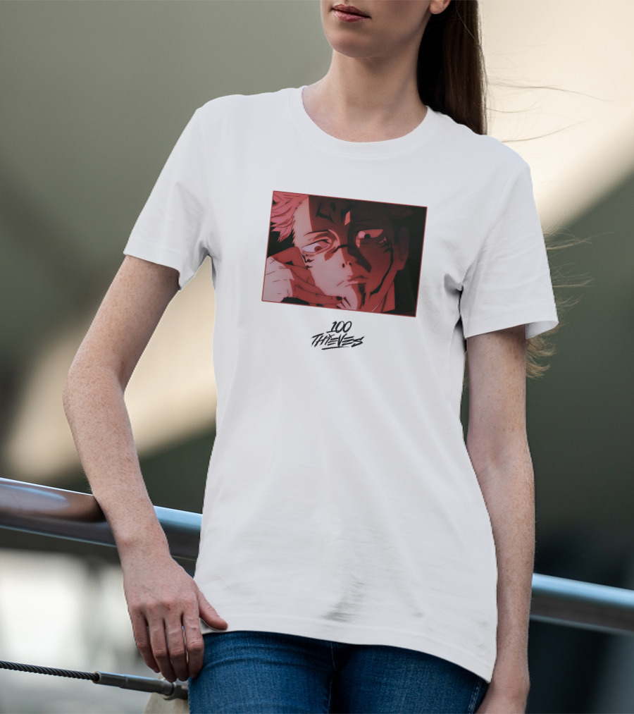 100 Thieves Sukuna Anime Character T-Shirt