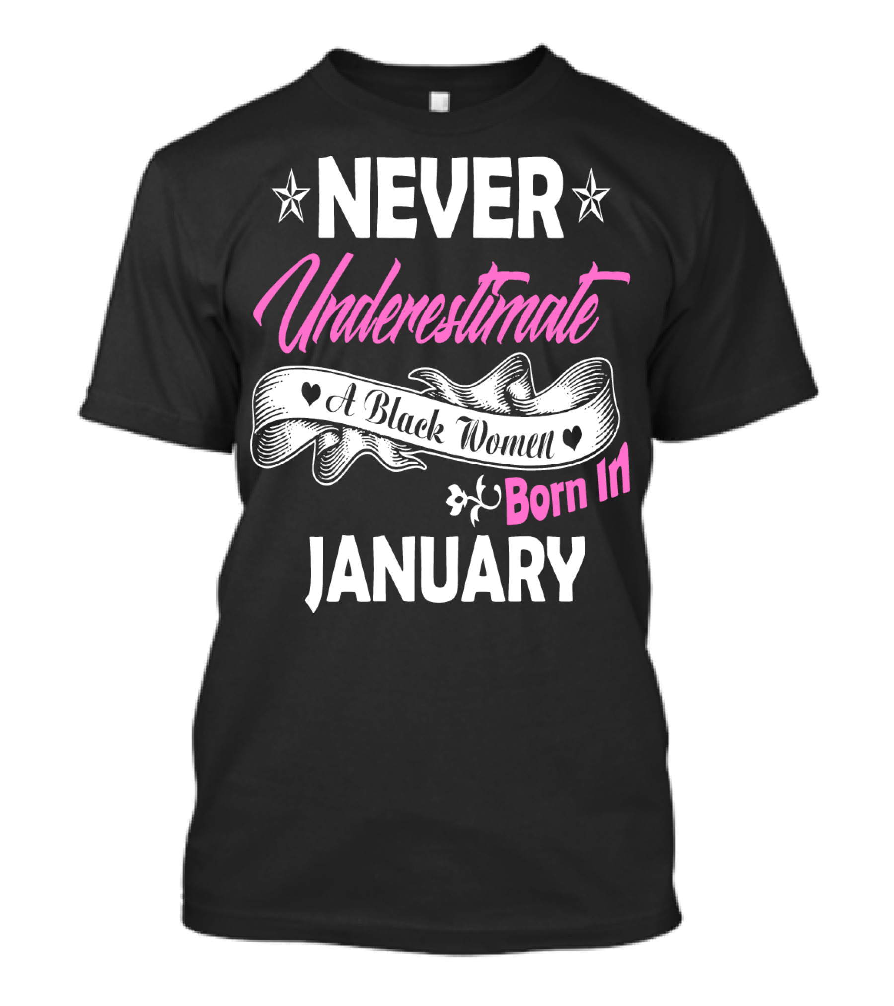 NEVER UNDERESTIMATE A BLACK WOMEN BORN IN JANUARY T-Shirt