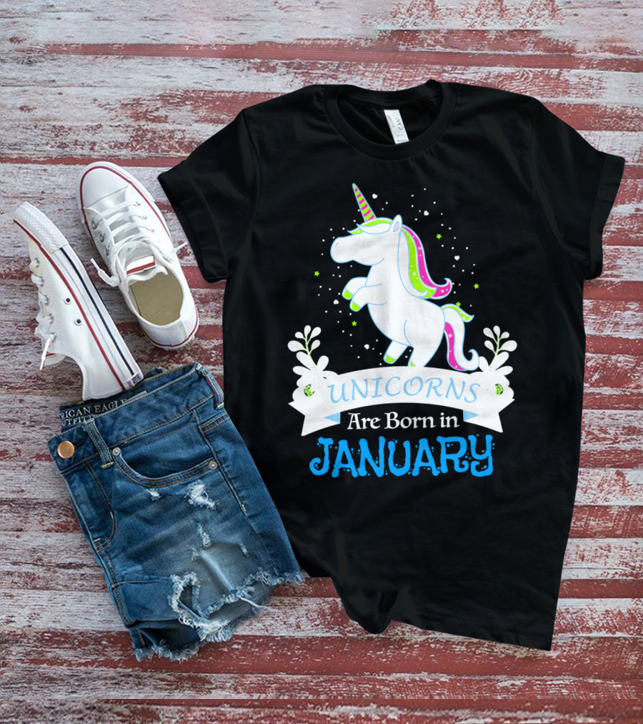 Christmas Unicorns Are Born In January T-Shirt