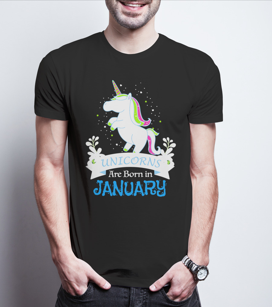 Christmas Unicorns Are Born In January T-Shirt