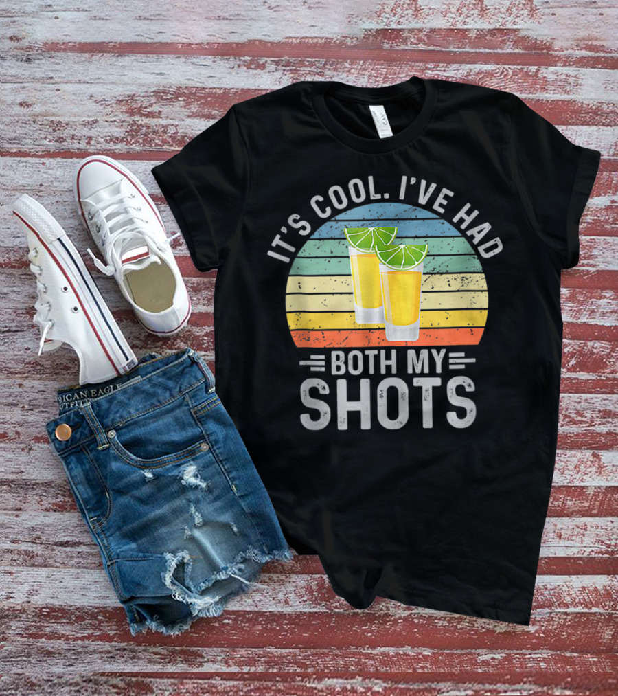 It's Cool I've Had Both My Shots Retro Sunset Lime Shot Glasses T-Shirt