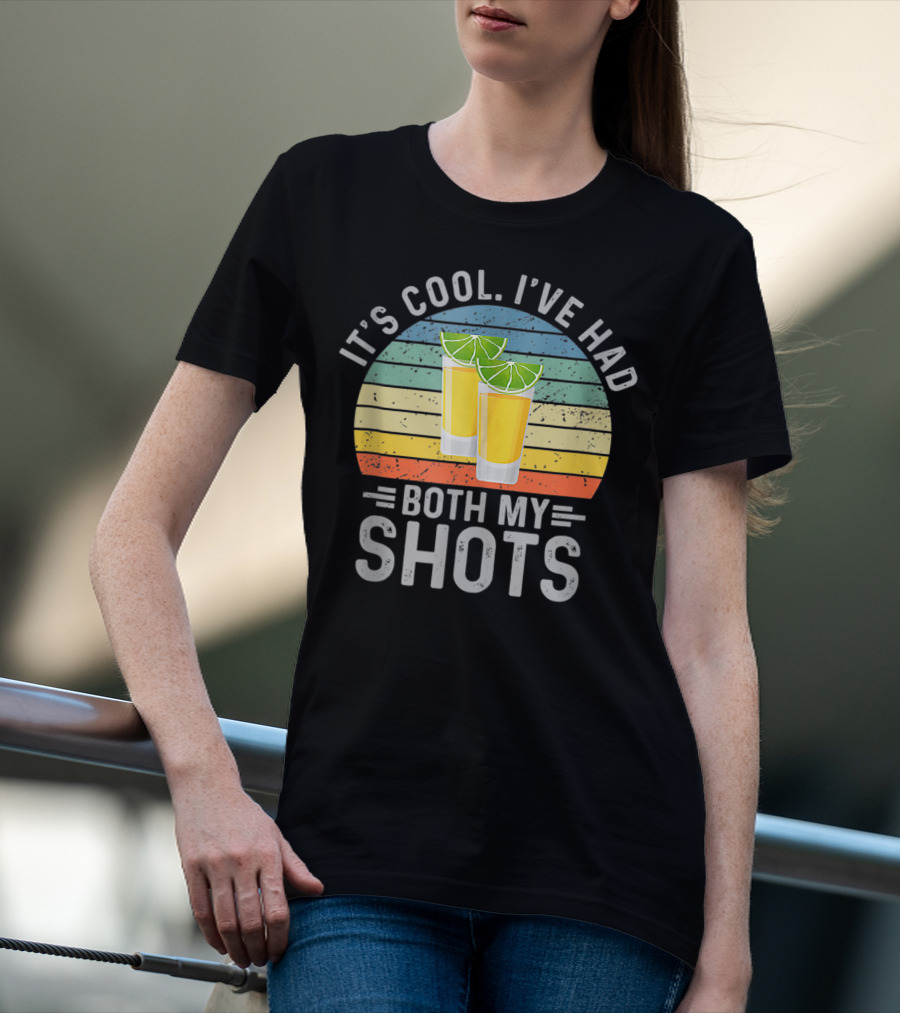 It's Cool I've Had Both My Shots Retro Sunset Lime Shot Glasses T-Shirt