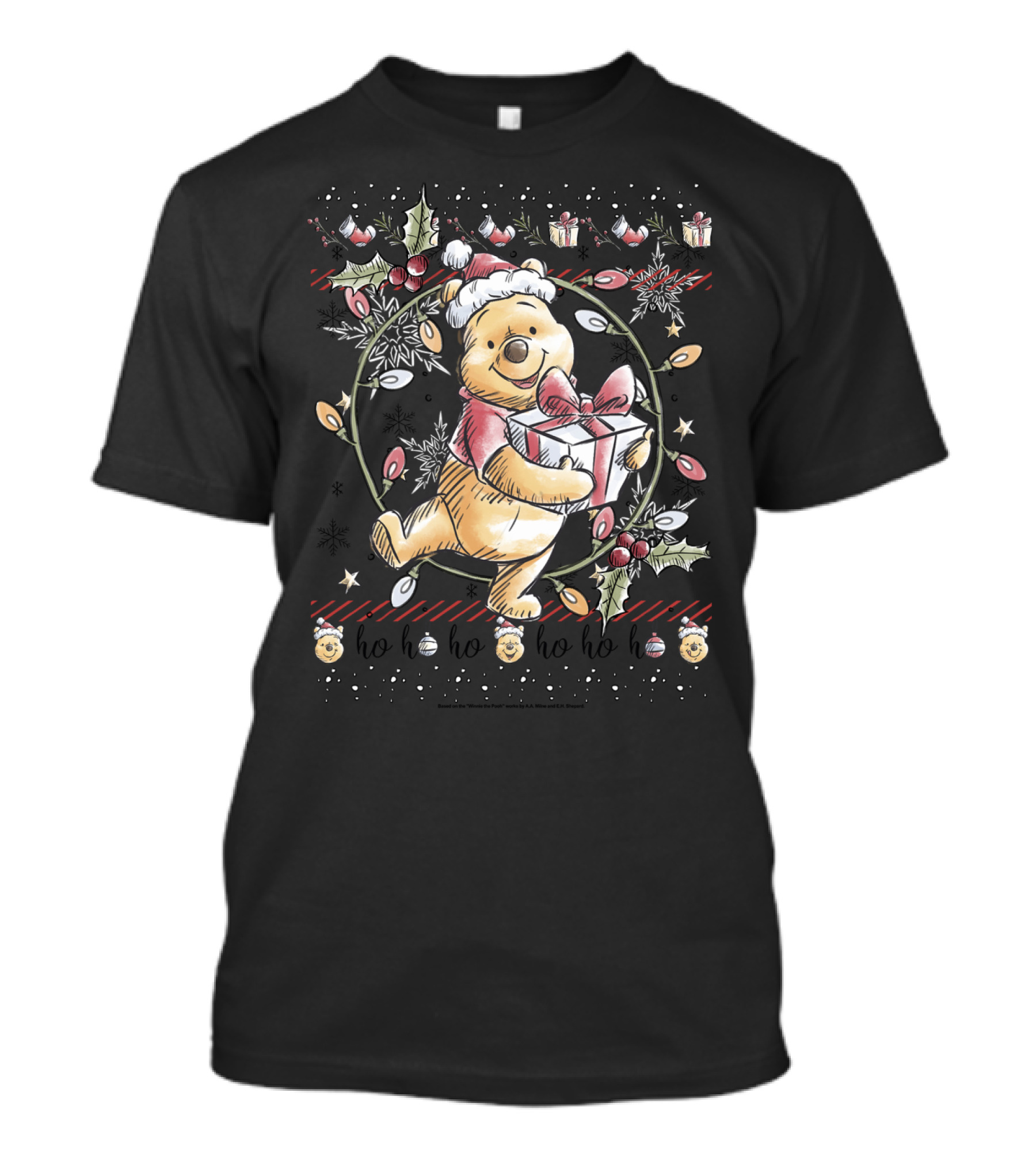 Disney Winnie The Pooh Christmas Ho Ho Ho T-Shirt